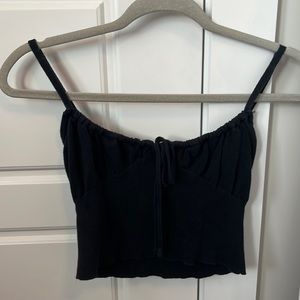 Black Bustier Crop Tank Top